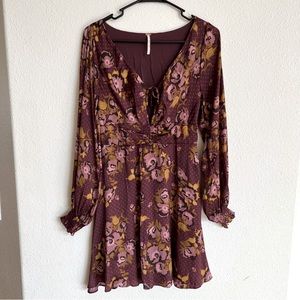 Like New! Free People Long Sleeve Maroon Dress